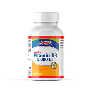 Vitamina D3 5000 UI 100 Softgels Healthy America