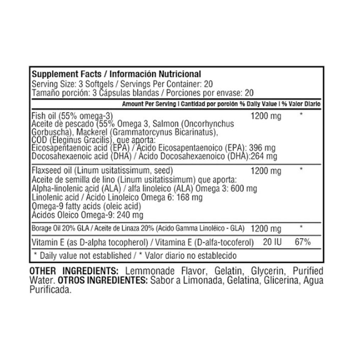 Triple Omega 3-6-9 60 softgels Healthy America 3