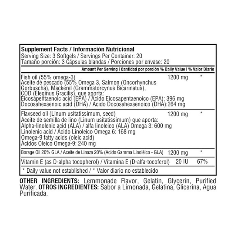 Triple Omega 3-6-9 60 softgels Healthy America 3