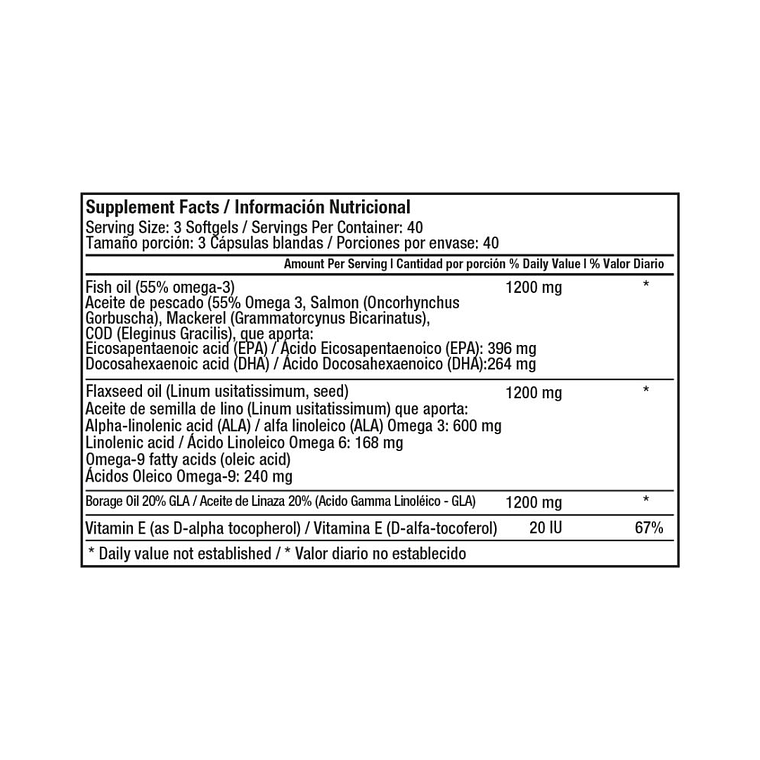 Triple Omega 3-6-9 120 softgels Healthy America 3