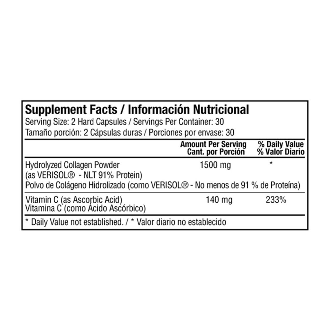 Colageno Hidrolizado 60 Cápsulas Healthy America 4