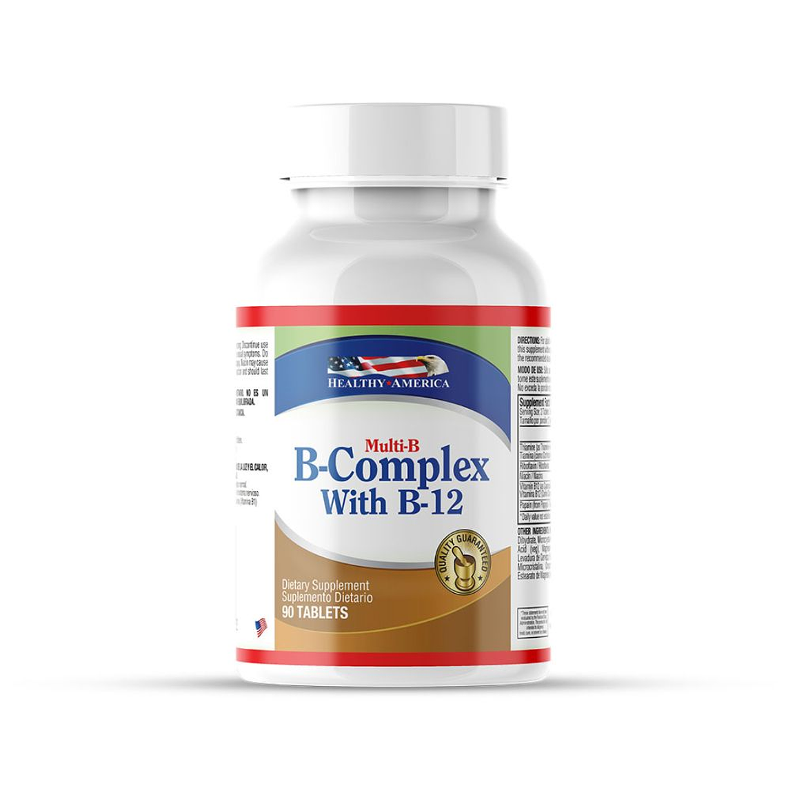 B Complex With B-12 90 Caplets Healthy America 1