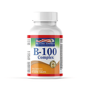B 100 Complex 50 caplets Healthy America