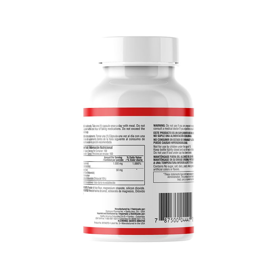 Vitamina C 1000 mg con Bioflavonoides Complex x 100 capsulas 2