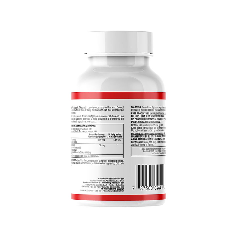 Vitamina C 1000 mg con Bioflavonoides Complex x 100 capsulas 2