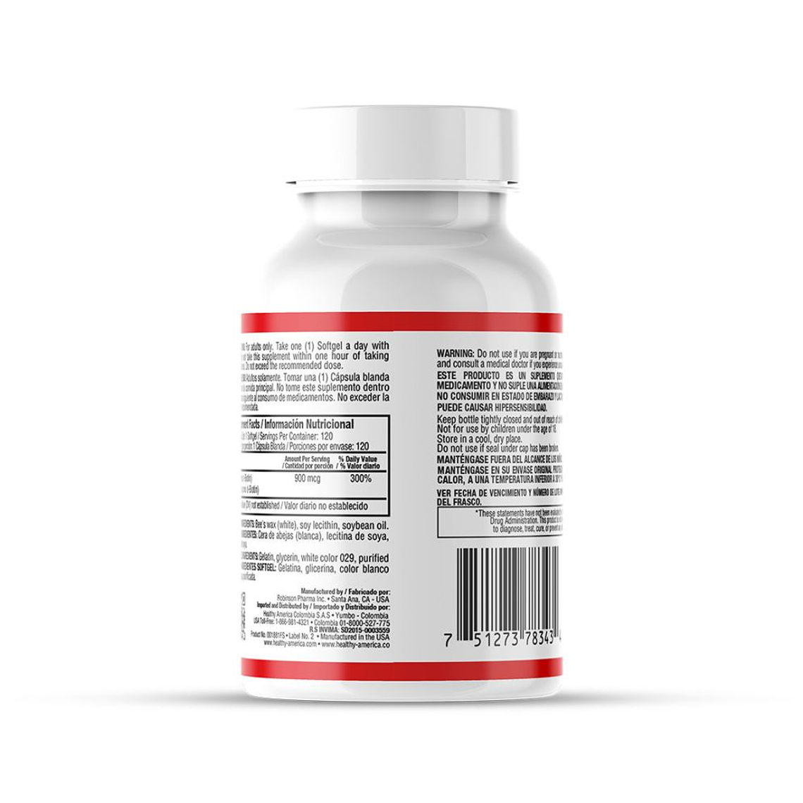 Biotin 900 mcg Healthy America 120 Softgels 2