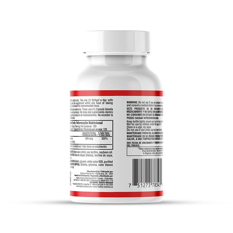Biotin 900 mcg Healthy America 120 Softgels 2