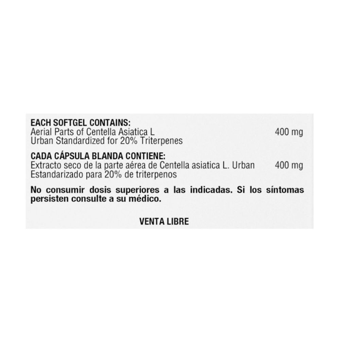 Centella Asiatica Gotu Kola 400 mg 90 softgels Healthy America 3