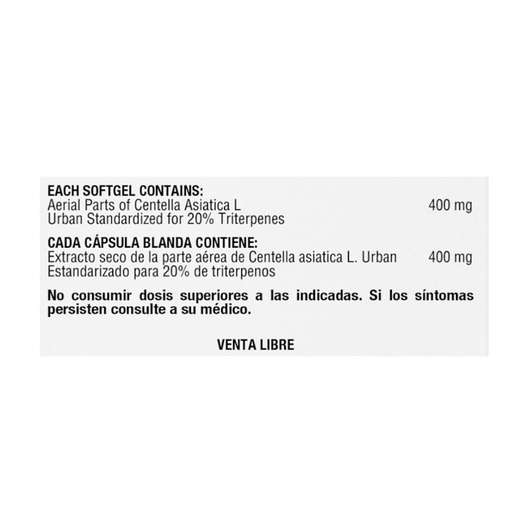 Centella Asiatica Gotu Kola 400 mg 90 softgels Healthy America 3