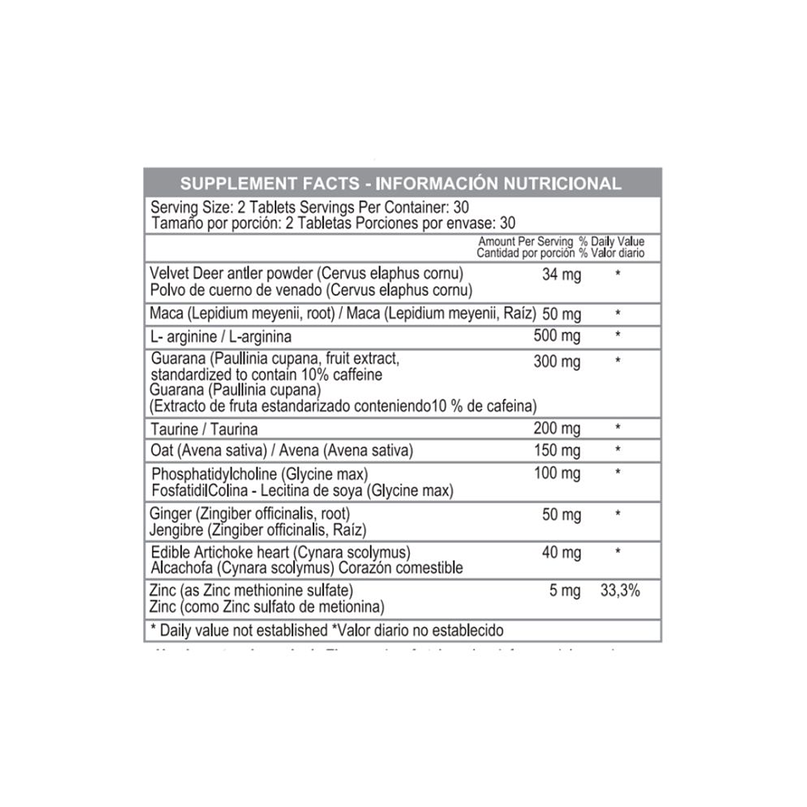 Turbo Potenciador 60 Tabletas Healthy America 3