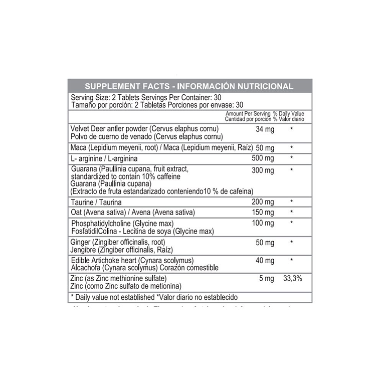 Turbo Potenciador 60 Tabletas Healthy America 3