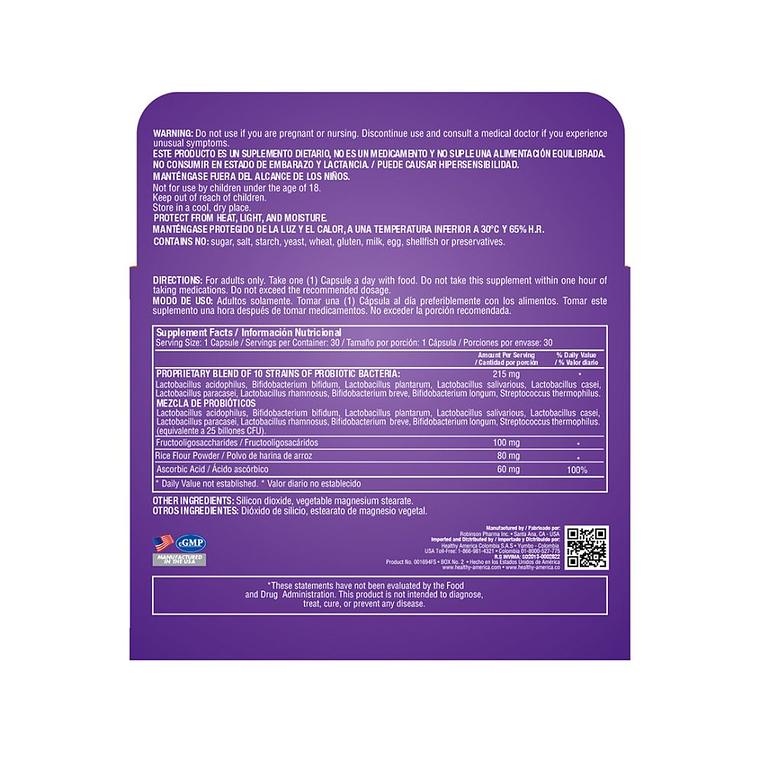 Enterophylus 30 Cápsulas Healthy America 2