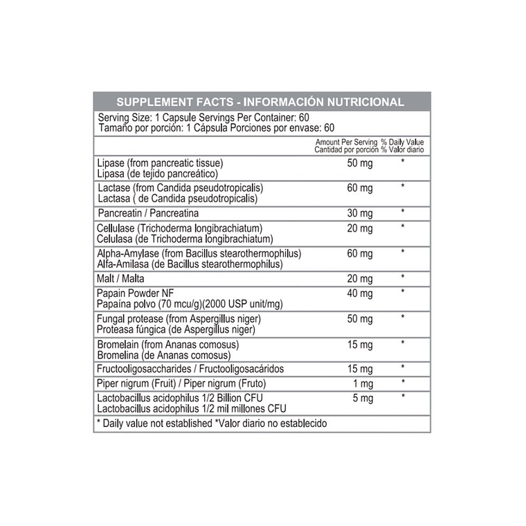 Enzymax 60 capsulas Healthy America 3