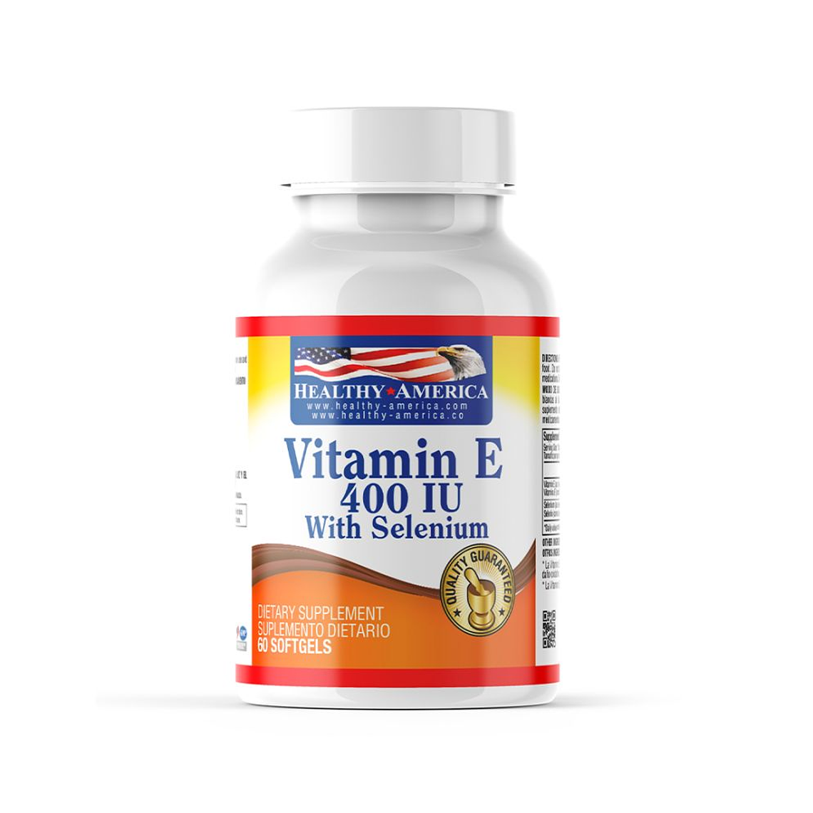 Vitamina E 400 IU with Selenium 100 softgels Healthy America 1