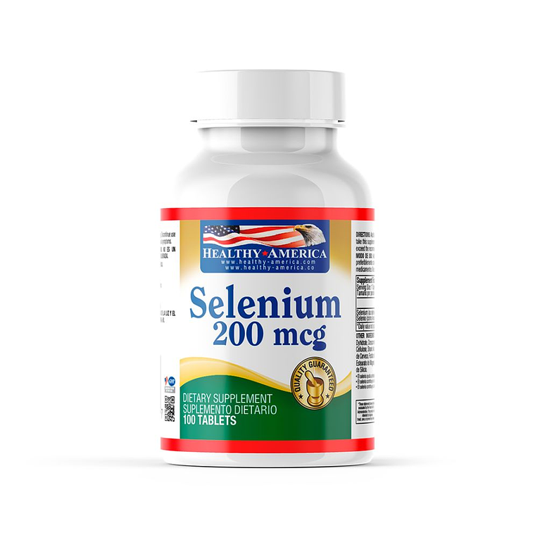 Selenium 200 mcg 100 tabletas Healthy America 1