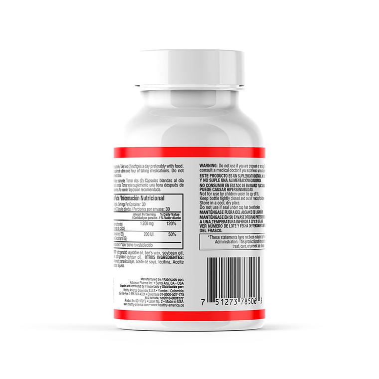 Calcium Liquid Absorbable & Vitamina D3 60 softgels 2