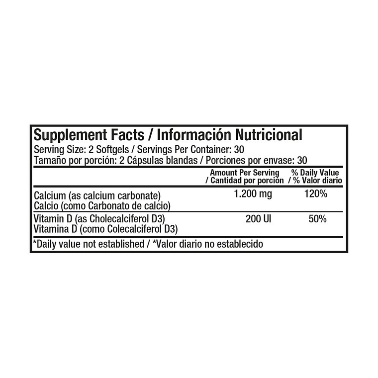 Calcium Liquid Absorbable & Vitamina D3 60 softgels 3