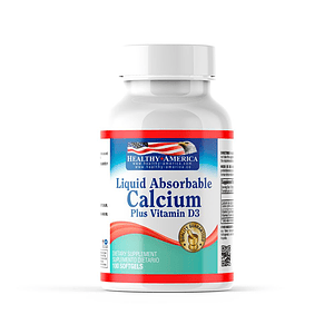  Calcio Liquid Absorbable & Vitamina D3 100 softgels Healthy America
