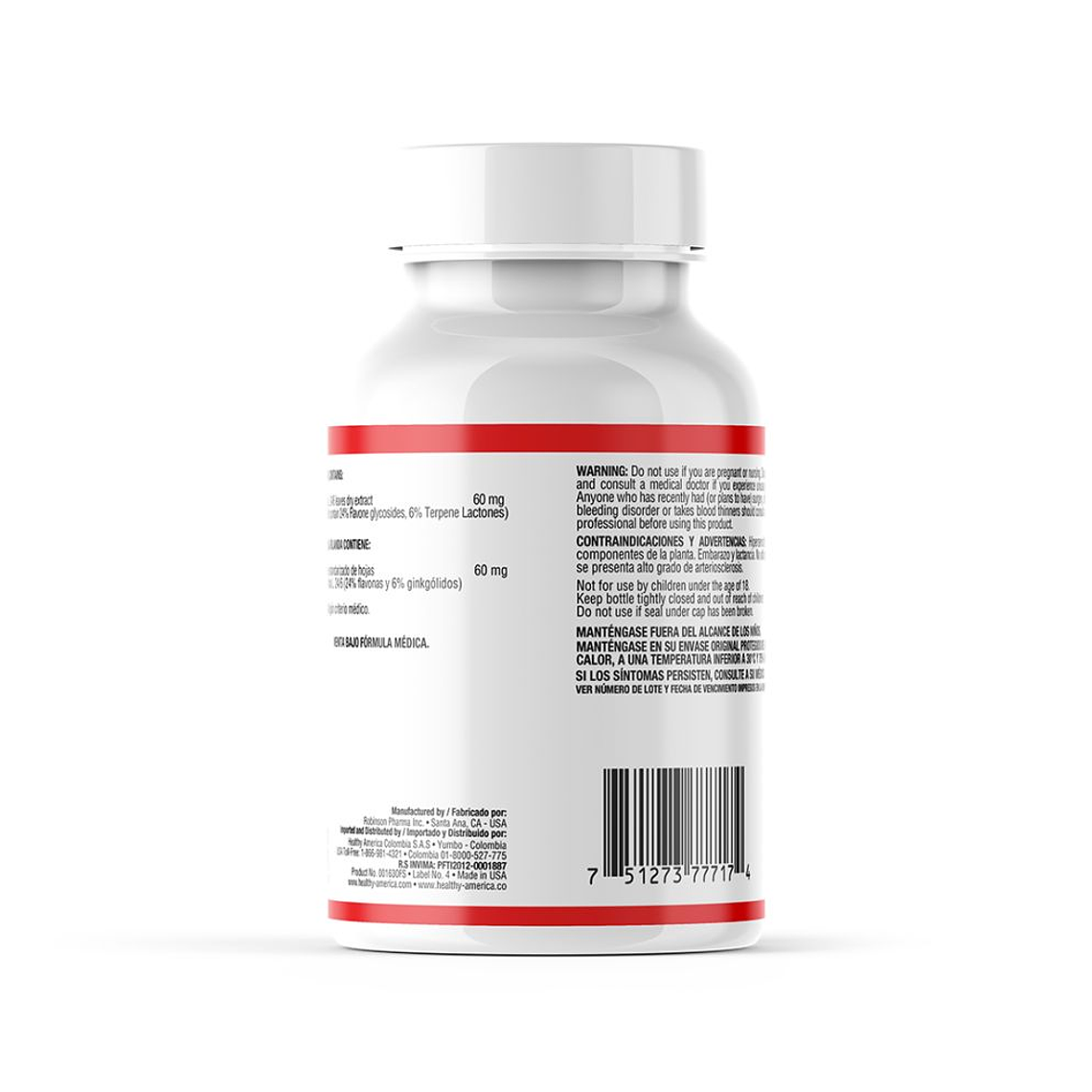 Ginkgo Biloba 60mg 60 Softgels Healthy America 2