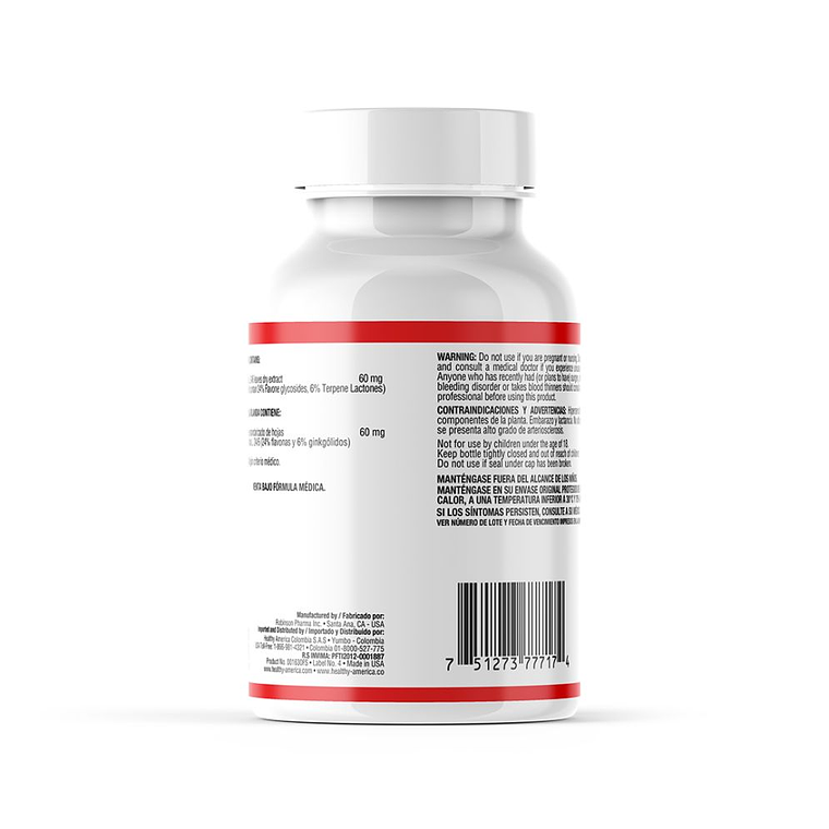 Ginkgo Biloba 60mg 60 Softgels Healthy America 2