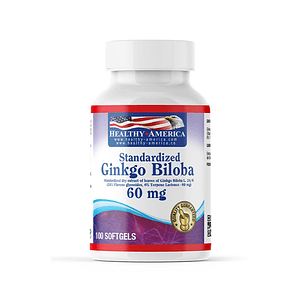 Ginkgo Biloba 60mg 100 Softgels Healthy America