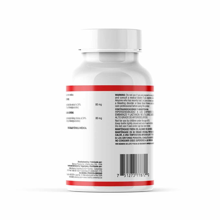 Ginkgo Biloba 80mg  60 Softgels Healthy America 2