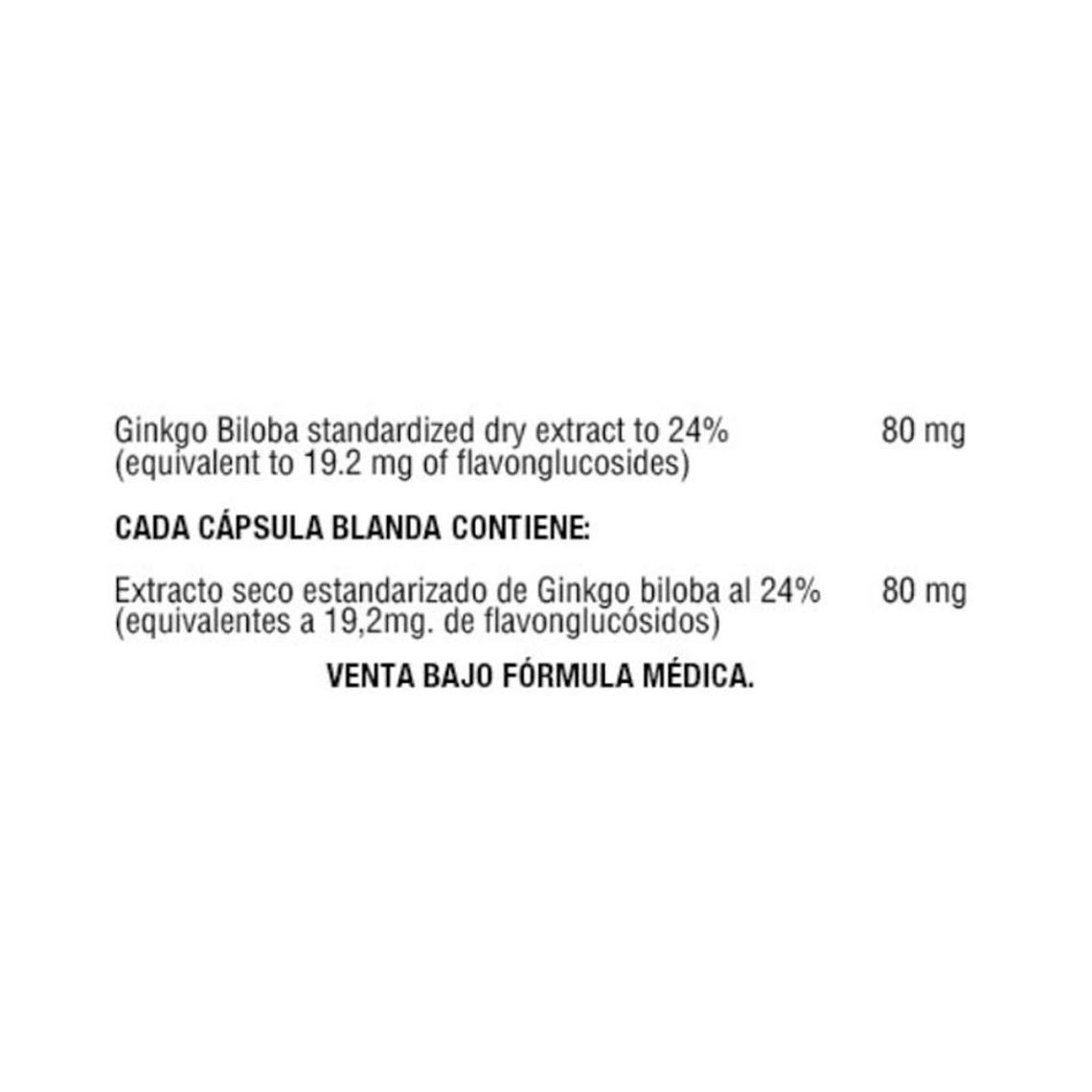 Ginkgo Biloba 80mg  90 Softgels Healthy America 3