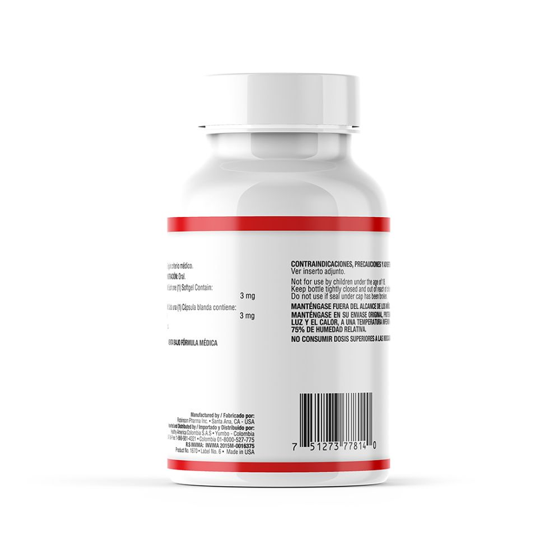 Melatonina 3 mg Healthy America 120 Softgels 2