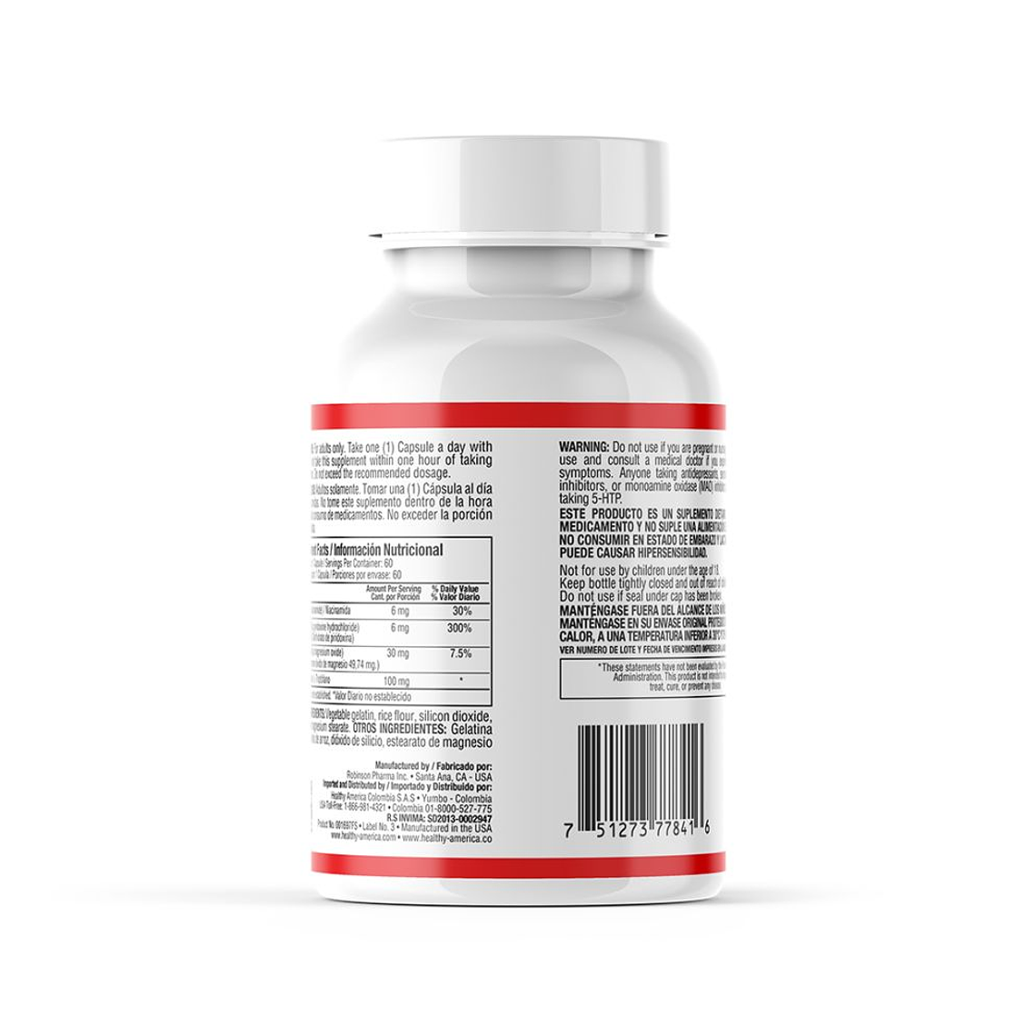 L Tryptophan Plus Healthy America 60 Capsulas 2