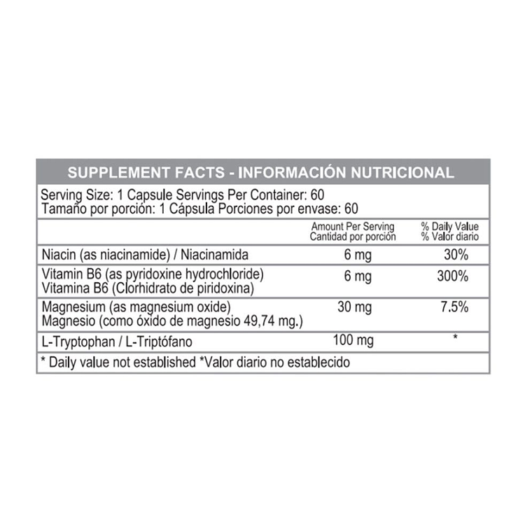 L Tryptophan Plus Healthy America 60 Capsulas 3