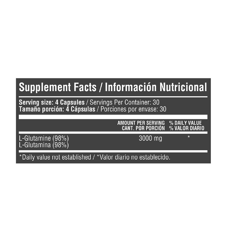  L Glutamina 3000 mg 120 Cápsulas Healthy Sports 2
