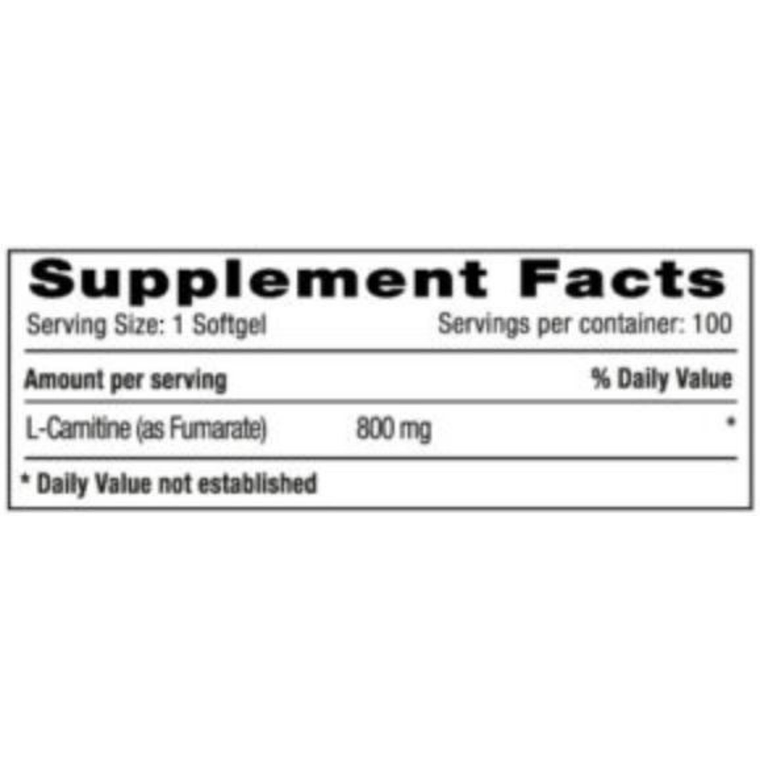 L-Cartinina 800 mg 100 softgels Milenium Systems 2