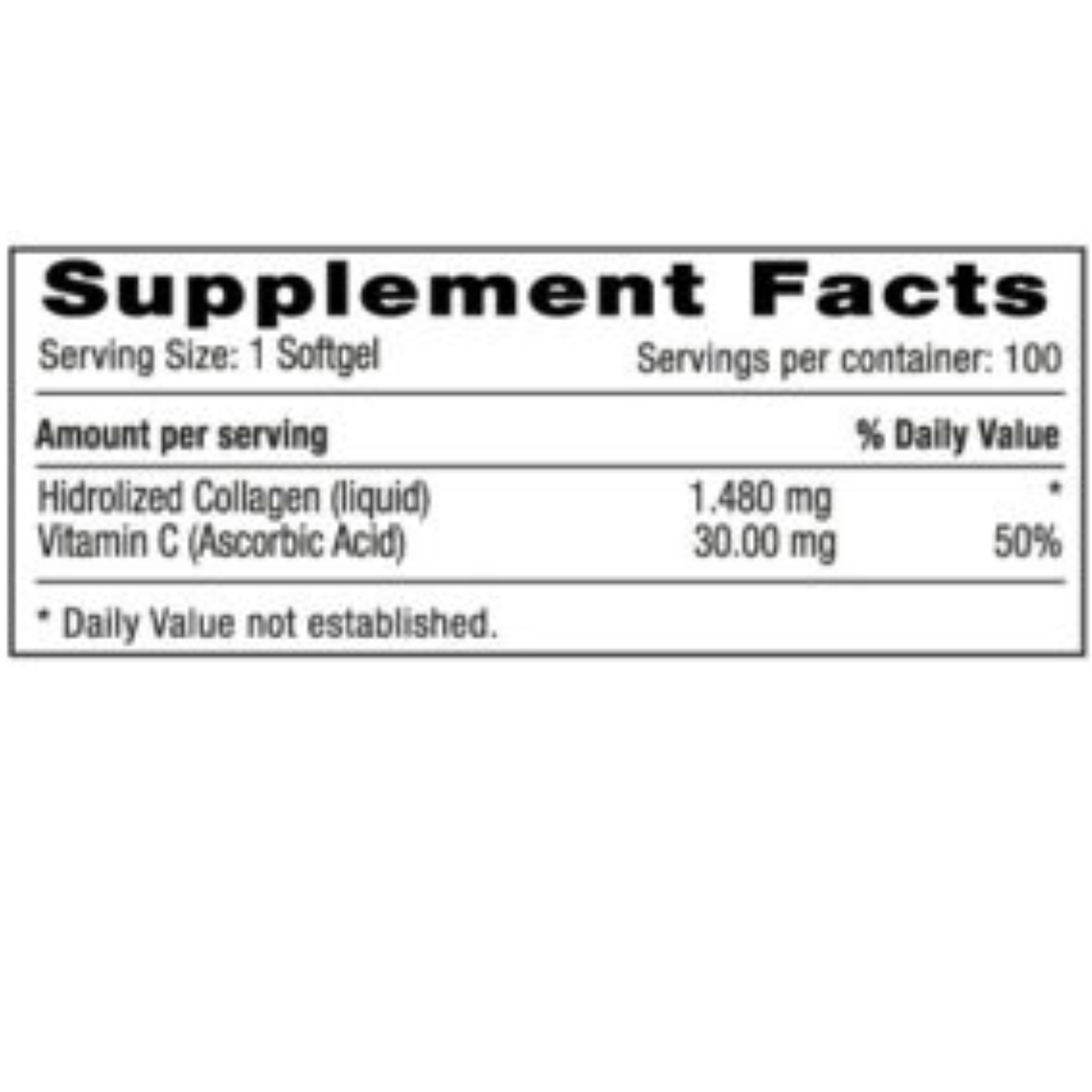 Collagen Plus Vitamin C 100 Softgels Milenium Systems 2
