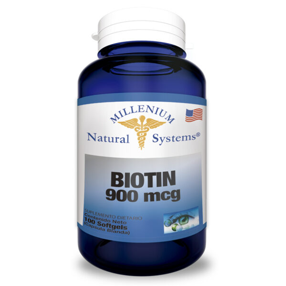 Biotin 900 mcg 100 Softgels Milenium Systems 1
