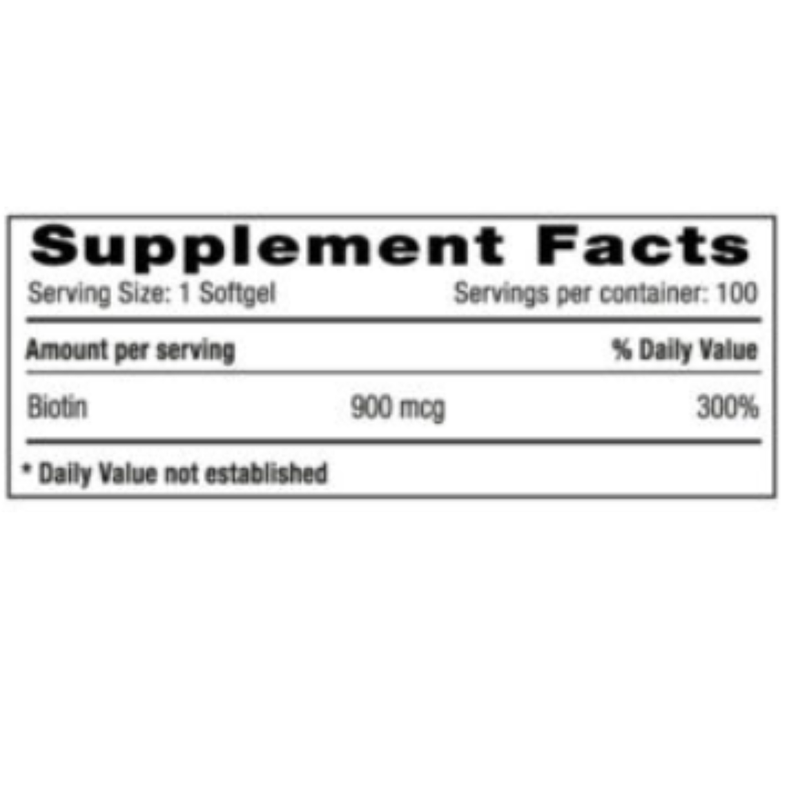 Biotin 900 mcg 100 Softgels Milenium Systems 2