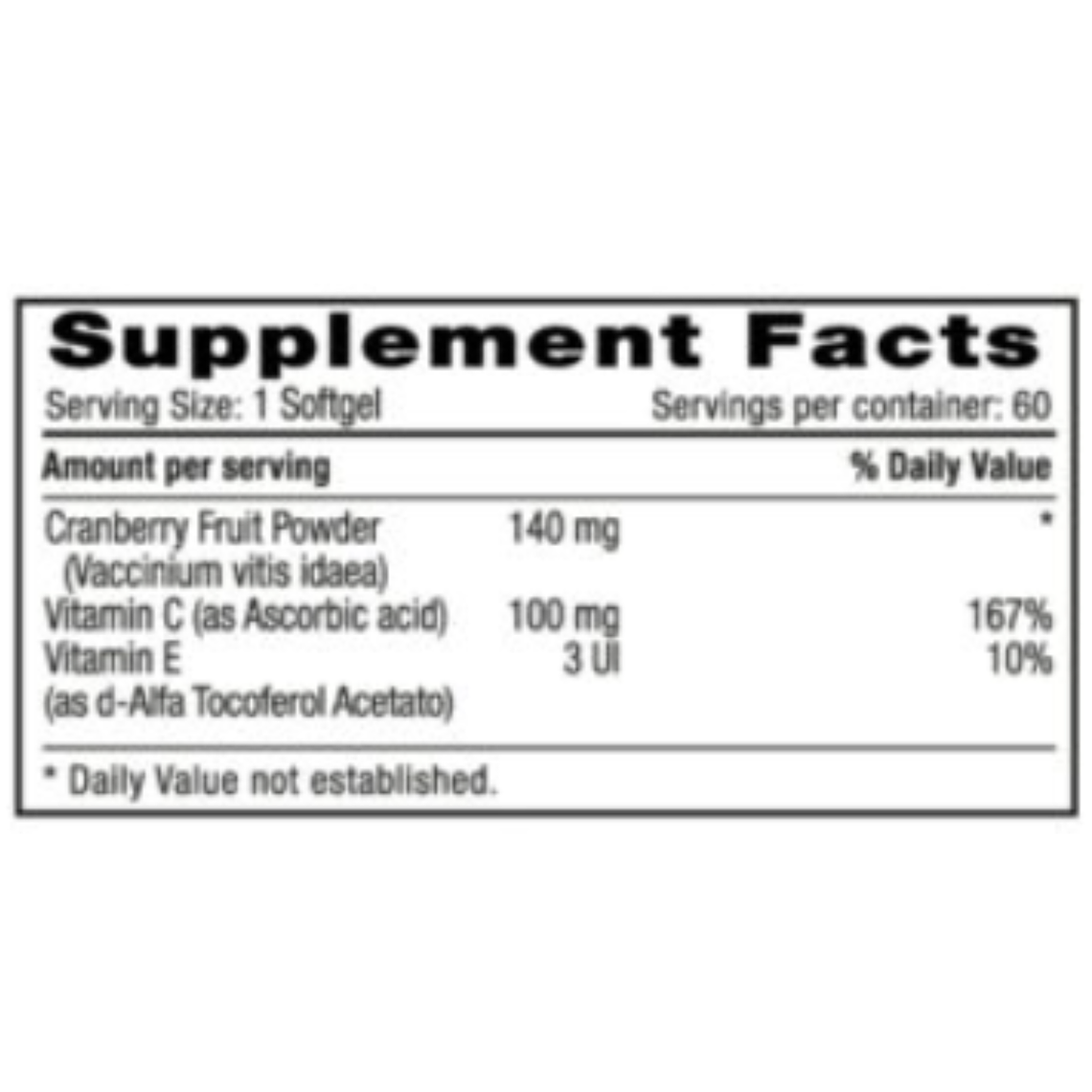 CranBerry 120mg 60 softgels Milenium System 2