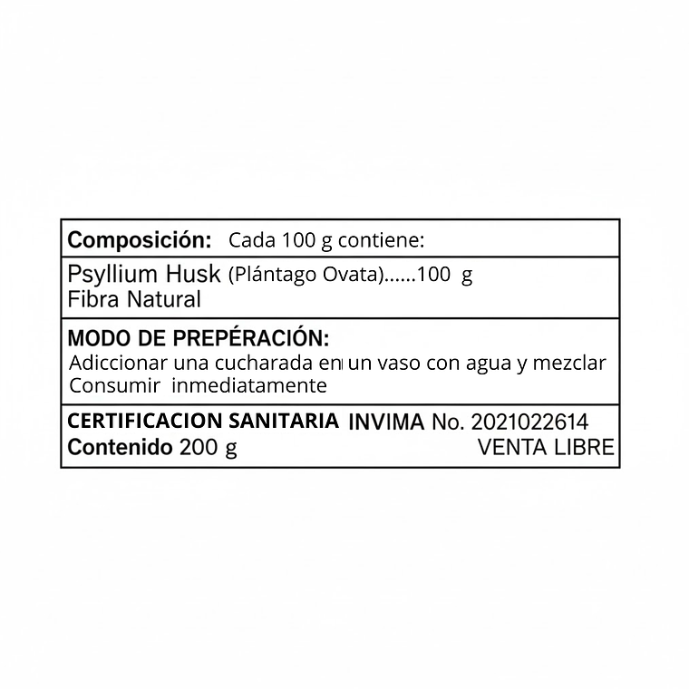 Psyllium Polvo tapa verde laxante 200 Gramos 2