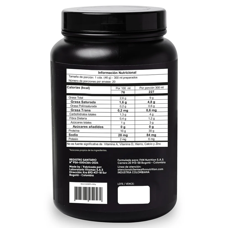 Bulk Gainer sabor Chocolate 2