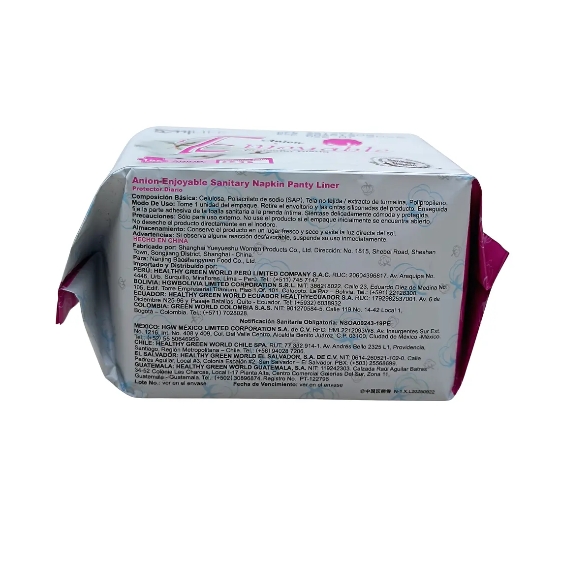 Toalla Higiénica Protector Diario Anion 30u 2