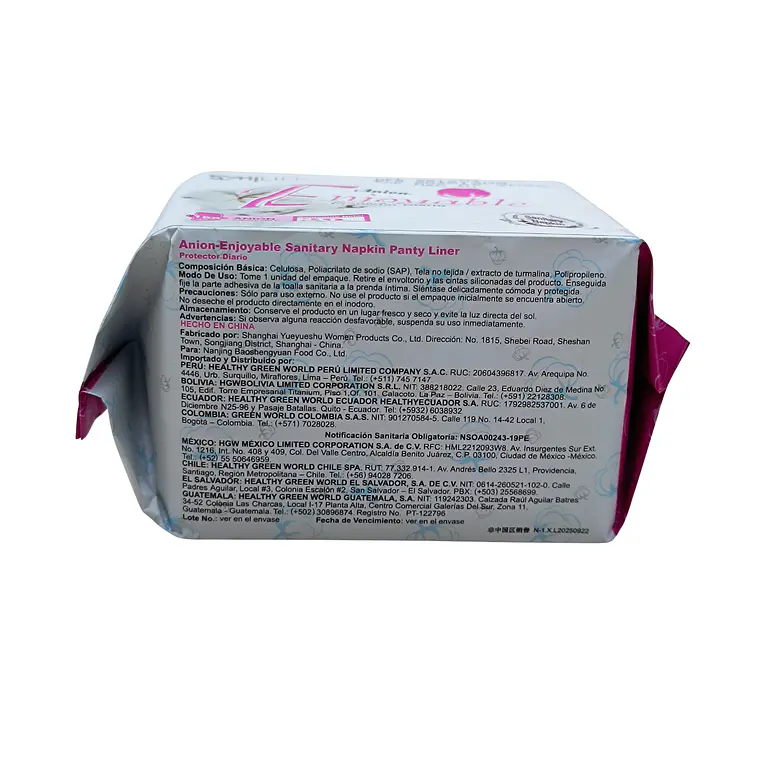 Toalla Higiénica Protector Diario Anion 30u 2