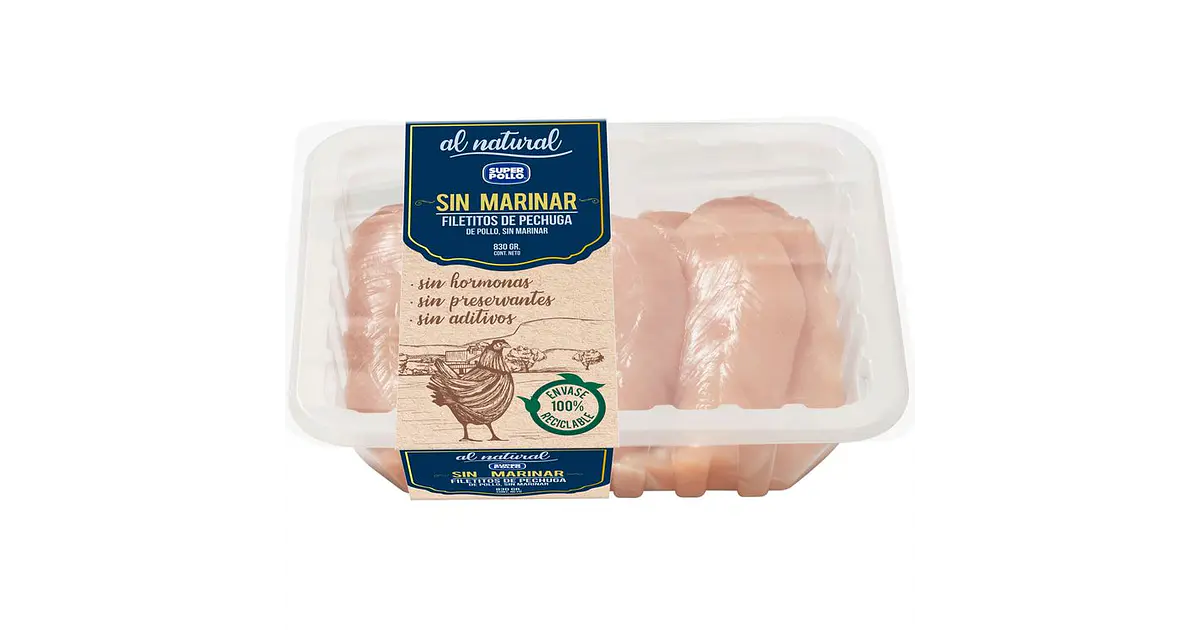 Filete de pechuga de pollo natural Super Pollo 830 g