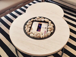 Mesa de centro redonda doble nivel