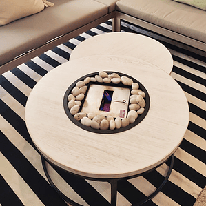 Mesa de centro redonda doble nivel