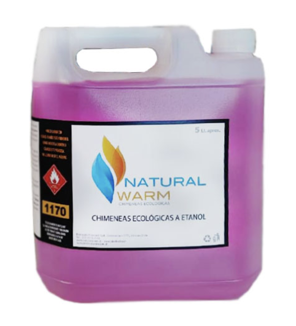 Caja de 8 bidones de 5L de Etanol Natural Warm