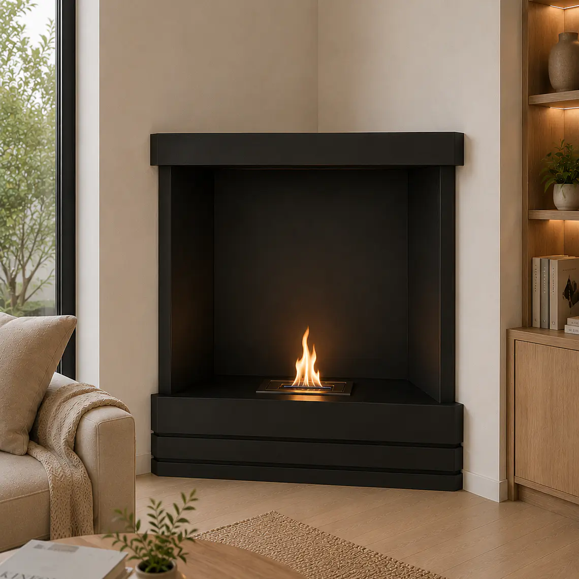 Chimenea Esquinada con Quemador Simple 3