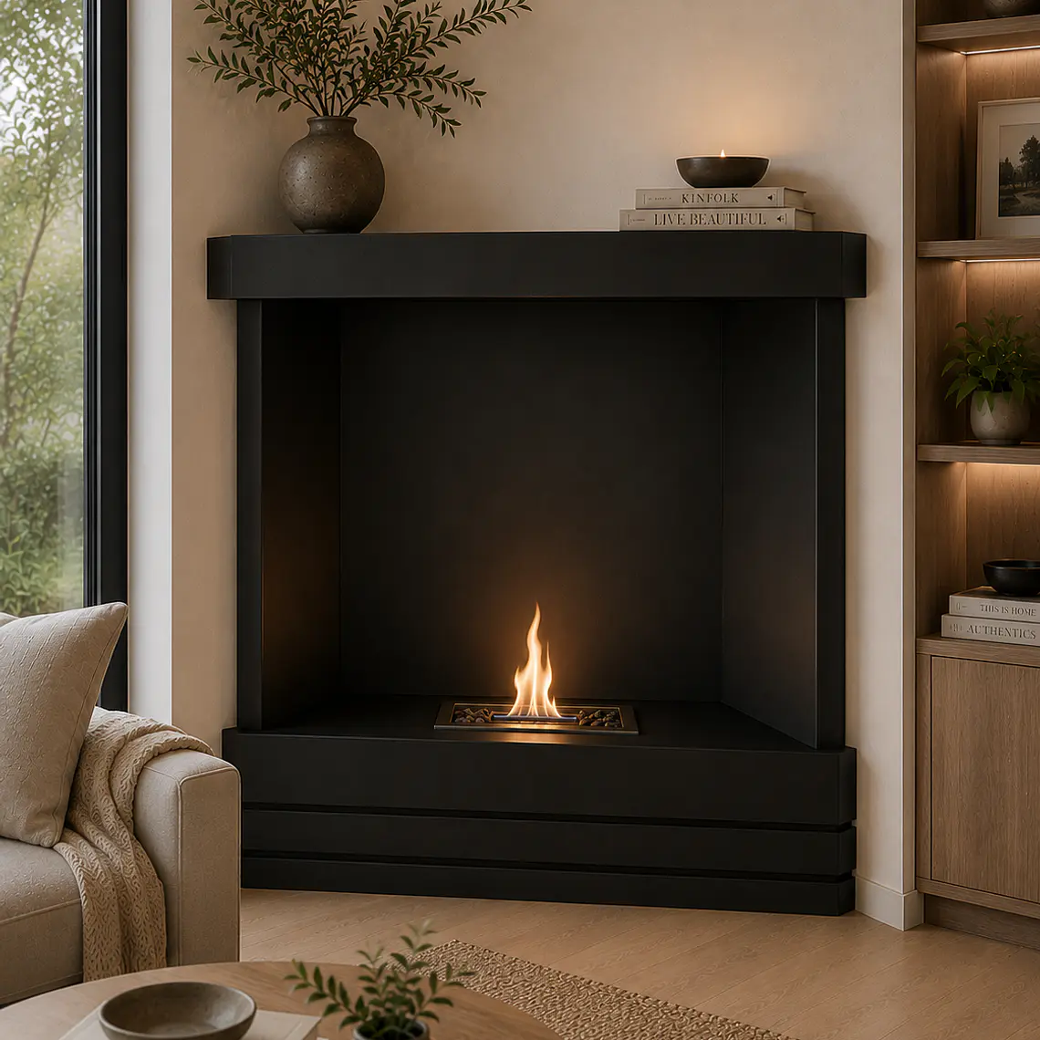 Chimenea Esquinada con Quemador Simple 1