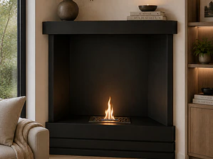 Chimenea Esquinada con Quemador Simple
