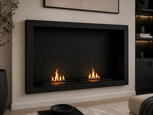Chimenea a Etanol Empotrada 90 cm con Doble Quemador