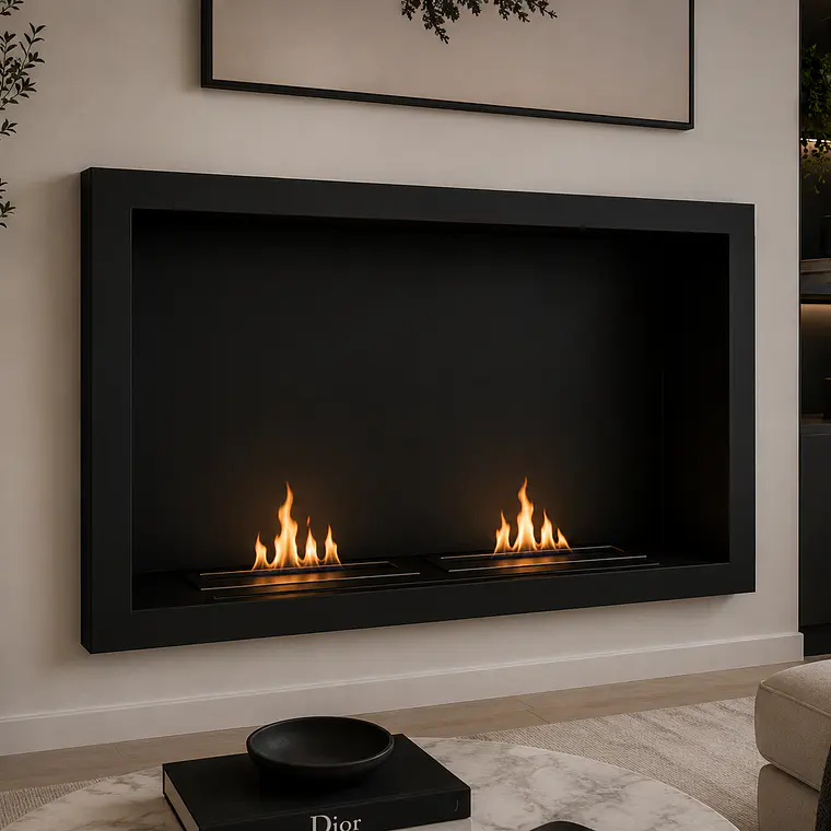 Chimenea a Etanol Empotrada 90 cm con Doble Quemador 1