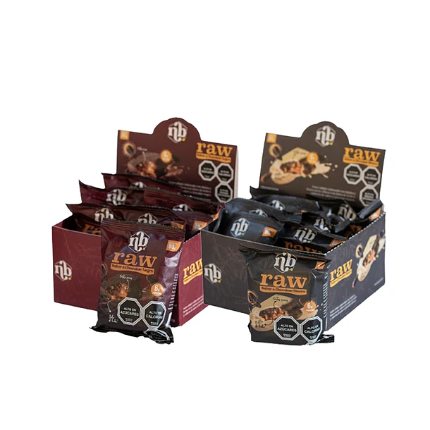 PACK ALFAJORES DÁTILES RAW CHOCOLATE NEGRO + DÁTILES RAW CHOCOLATE BLANCO - 2 DISPLAYS 16U